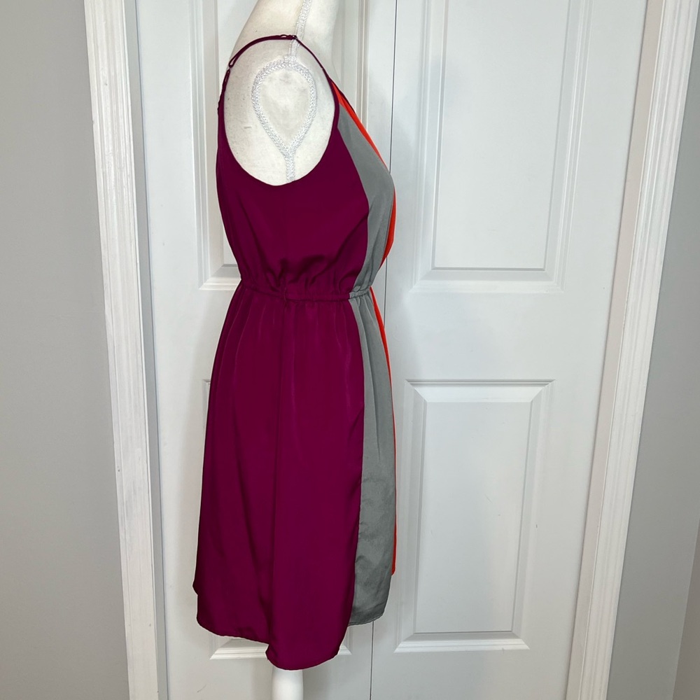 Mossimo Purple Orange Grey Colorblock Spaghetti Strap Dress Small 2012 Target - Picture 6 of 10